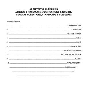 Architecture specifications