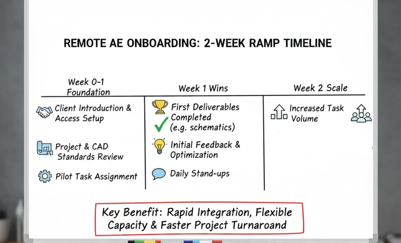 Two week ramp timeline for Remote MEP drafting