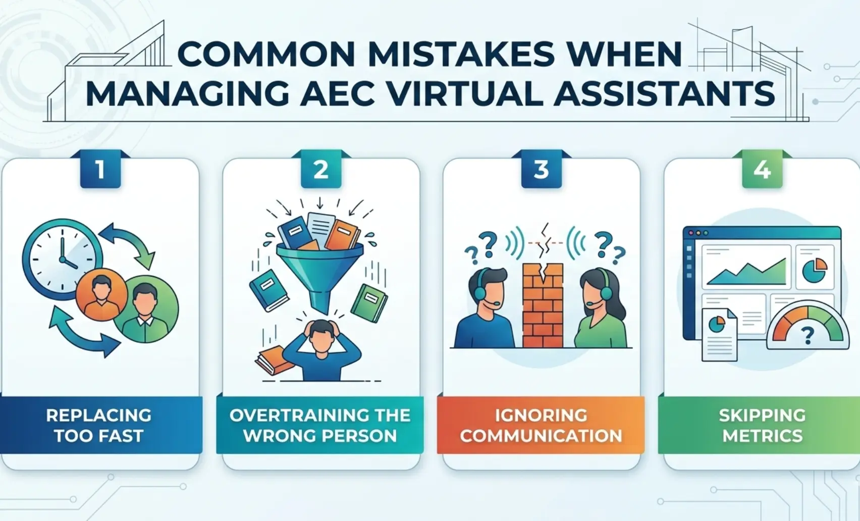 Checklist of common mistakes when managing AEC virtual assistants