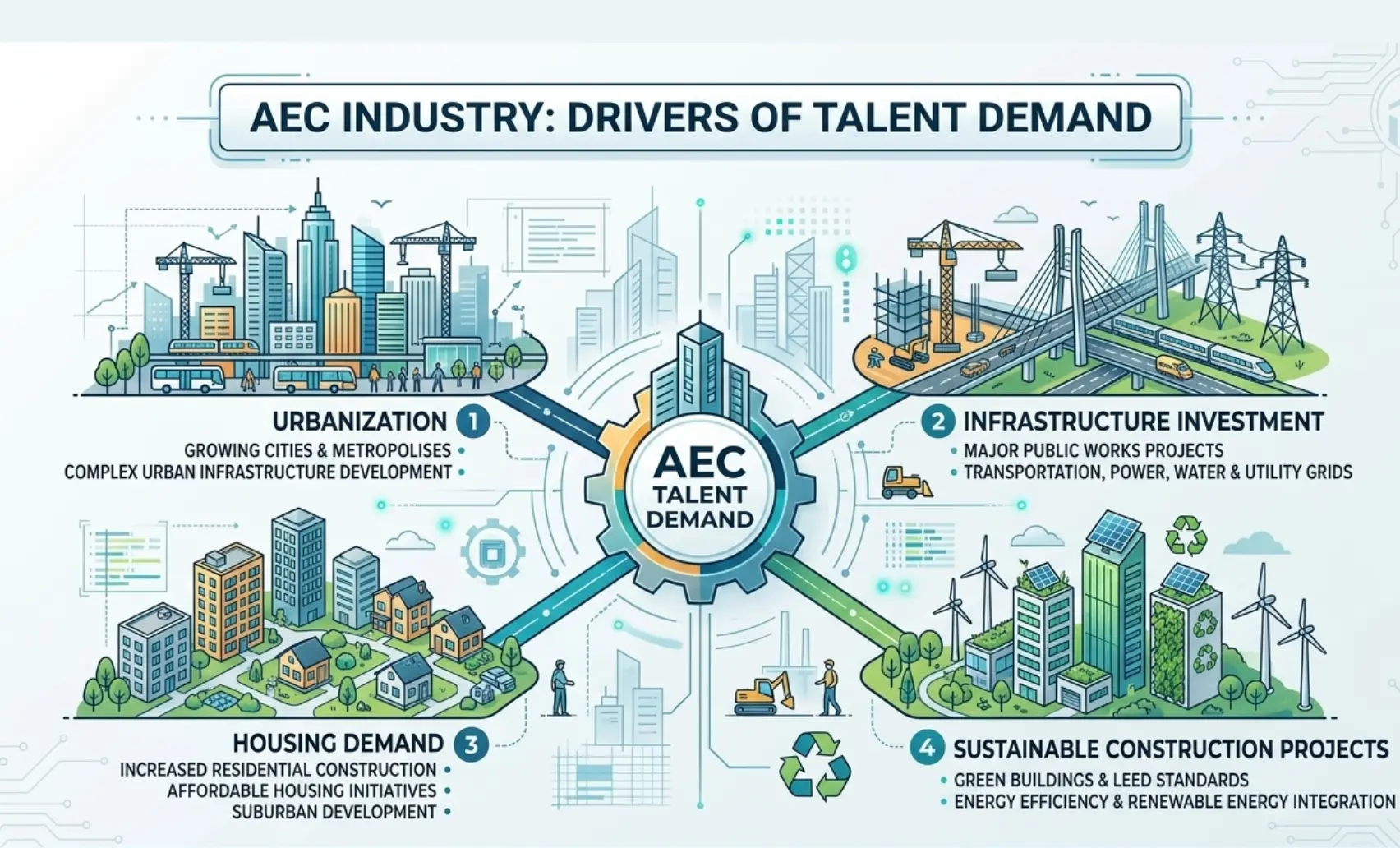 Graphic showing drivers of AEC talent demand