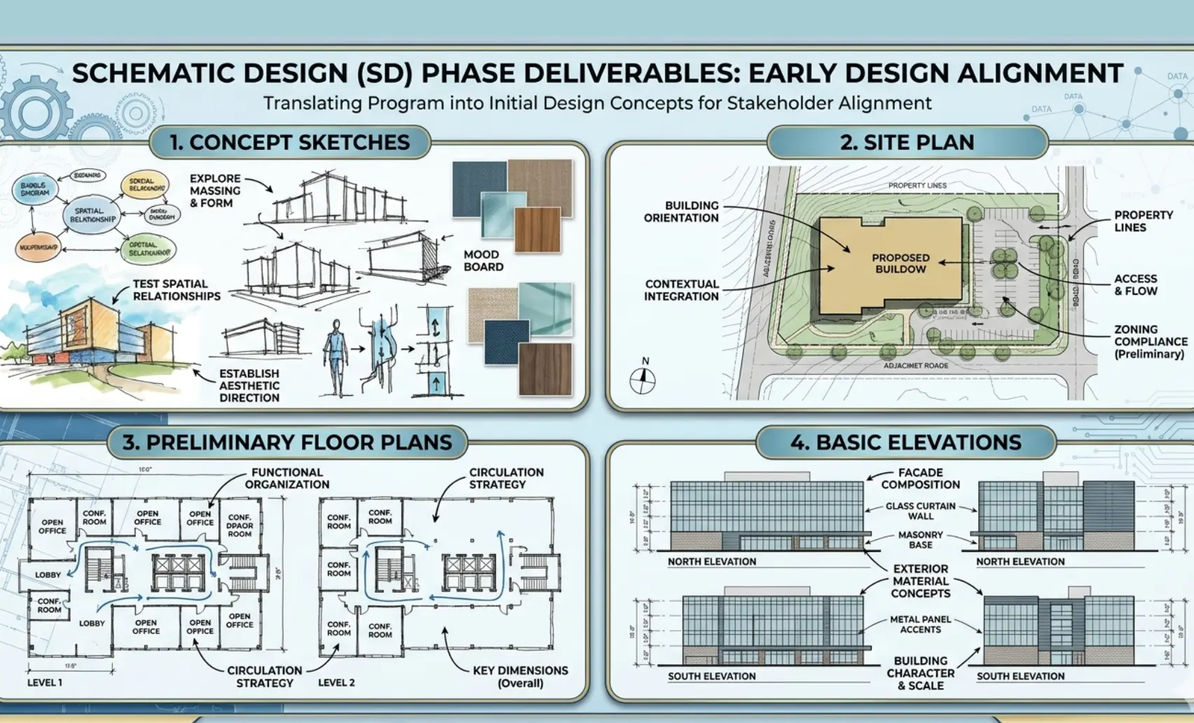 Visual board showing SD deliverables
