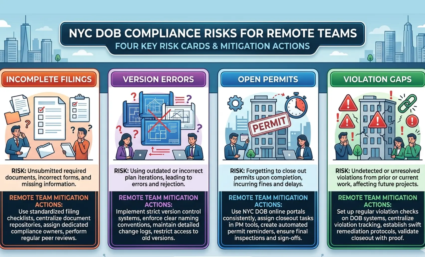 Four DOB compliance risk cards