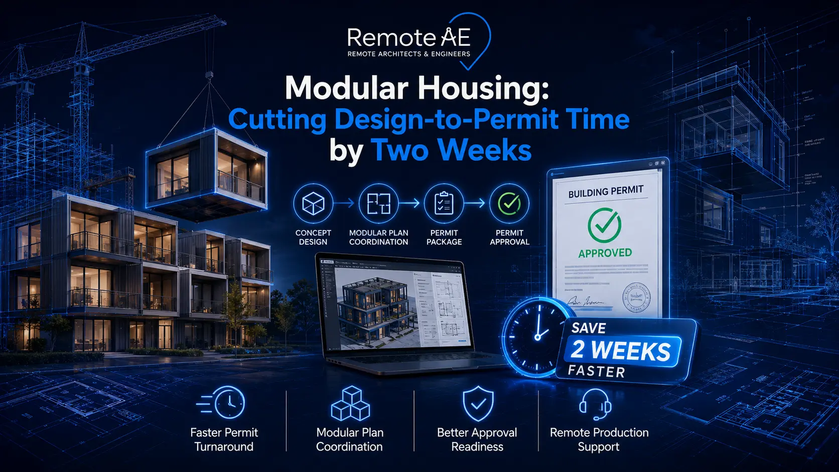Modular Housing - Cutting Design-to-Permit Time by Two Weeks - Remote AE