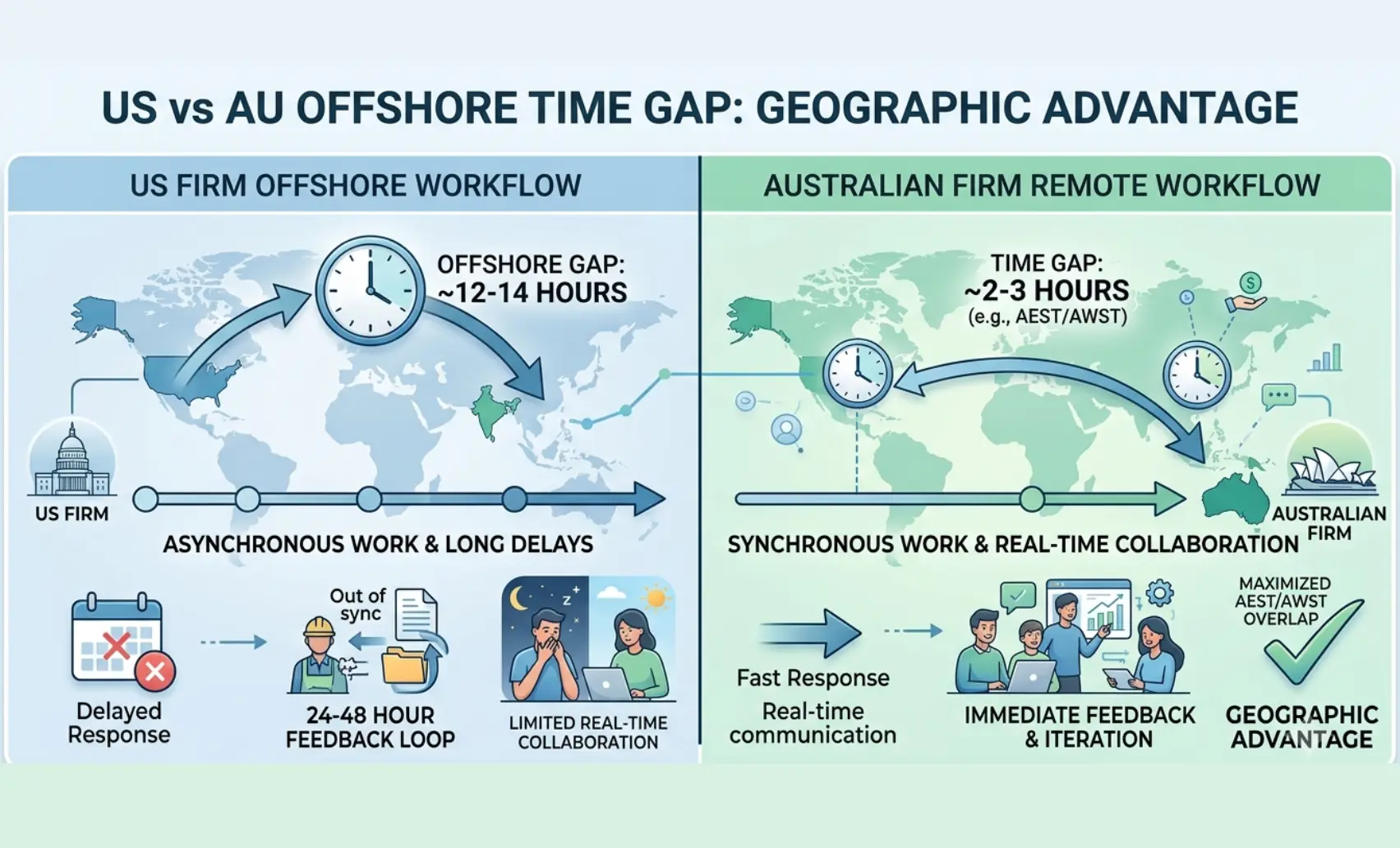 Graphic: "US vs AU Offshore Time Gap"